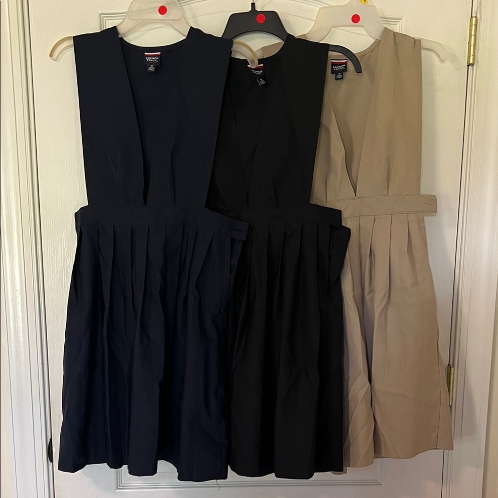 French Toast V-neck Pleated Dresses (set of 3)